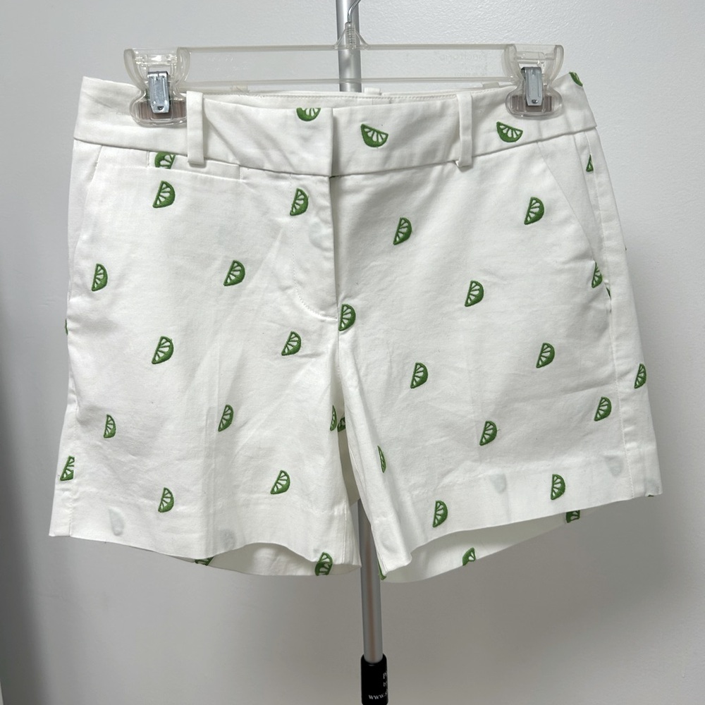 Talbots White Shorts with Embroidered Limes